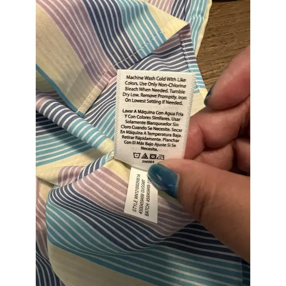 Wonder Nation Boys Button Down Shirt Size 8 Long Sleeve Colorful Dress Shirt